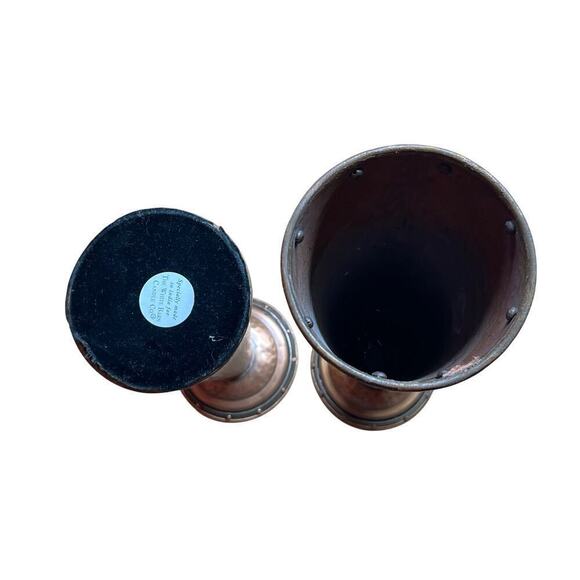 The White Barn Candle Co. 2 Hammered copper candle stands/holders. 12 & 10"India - Picture 4 of 8